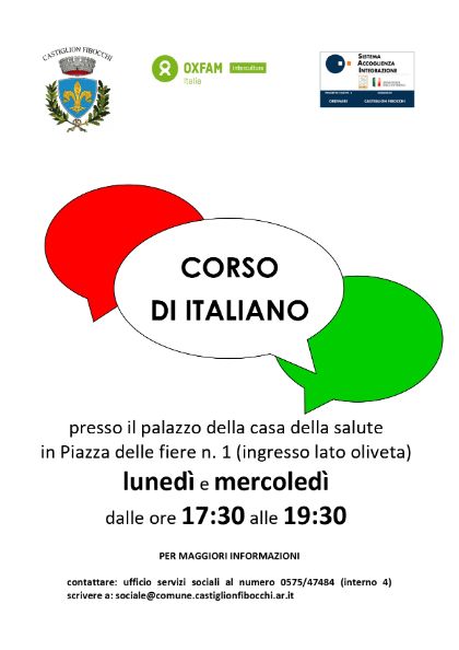 Corso di italiano per stranieri: nuovo orario