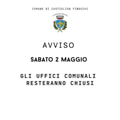 Chiusura uffici comunali sabato 02/05/2026