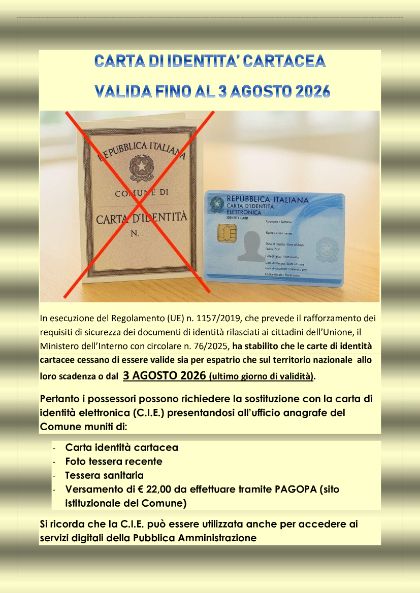 Scadenza carta di identità in formato cartaceo