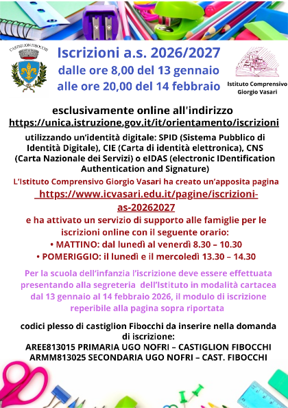 Iscrizioni anno scolastico 2026/2027