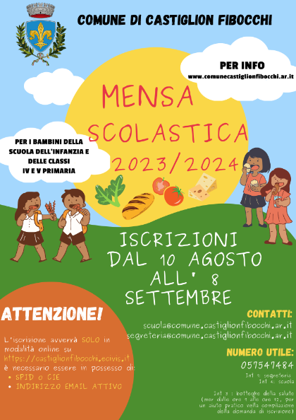 Novità: iscrizione ONLINE al servizio mensa scolastica 23/24