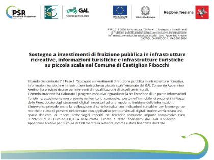 Sostegno a investimenti di fruizione pubblica in infrastrutture ricreative, informazioni e infrastrutture turistiche
