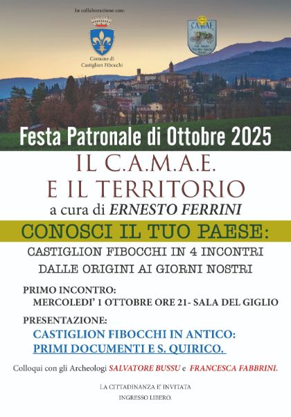 Conosci il tuo paese - 4 incontri per conoscere Castiglion Fibocchi