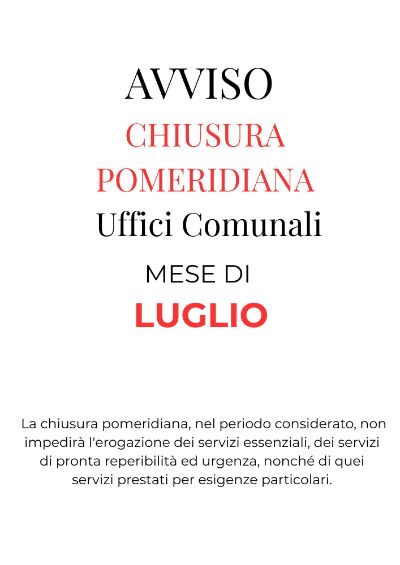 Chiusura pomeridiana luglio 2026