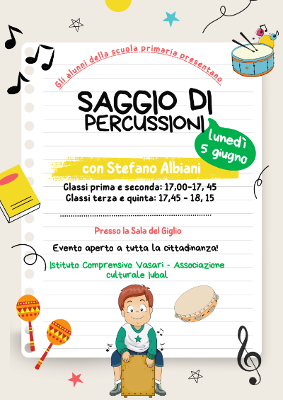 Gli alunni della scuola primaria presentano: saggio di percussioni