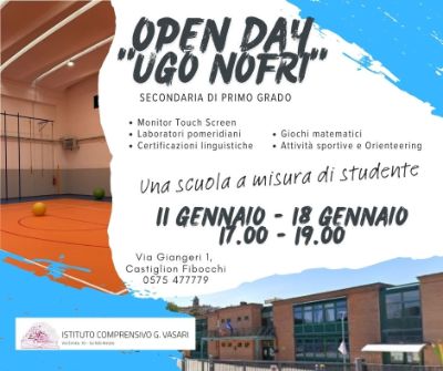 Avviso open day scuola Ugo Nofri