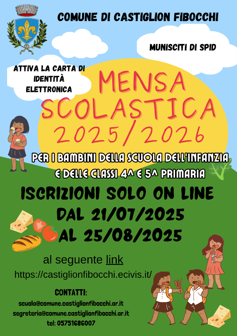 Locandina apertura iscrizioni mensa