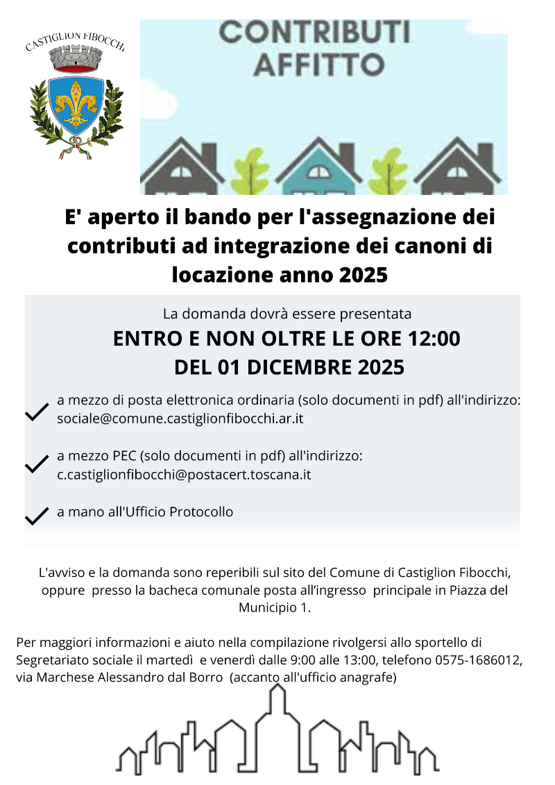 Locandina bando affitti 2025