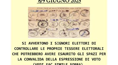 REFERENDUM 8/9 GIUGNO 2025 - TESSERA ELETTORALE REFERENDUM 8/9 GIUGNO 2025 - TESSERA ELETTORALE