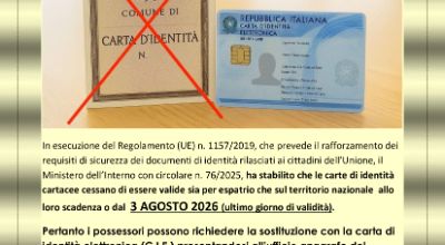 Scadenza carta di identità formato cartaceo