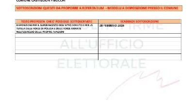 Proposte di legge da sottoporre a referendum - raccolta sottoscrizioni Proposte di legge da sottoporre a referendum - raccolta sottoscrizioni